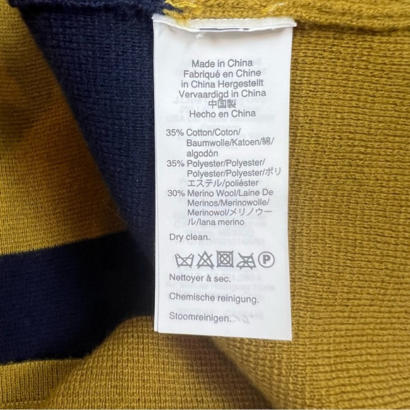 J. Crew Long Cardigan Sweater Wool Blend Open Front Pockets Women XS Striped - Picture 11 of 11